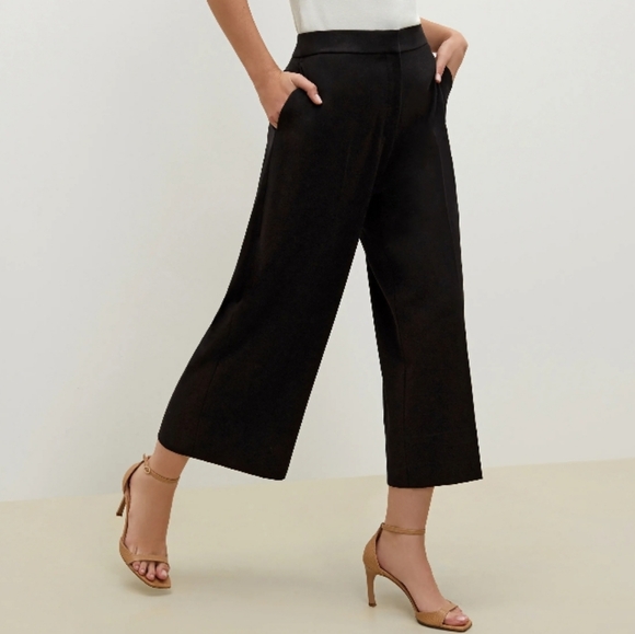 MM Lafleur Black Culotte Wide Leg Crop Pants 14 - Picture 1 of 15